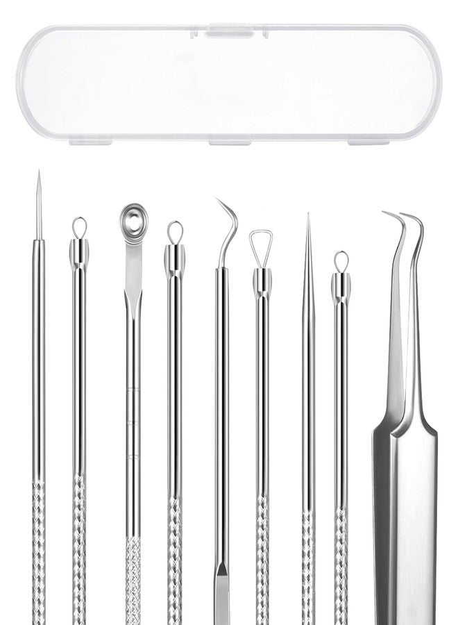 AskBed 5PCS Blackhead Remover Comedone Extractor Kit - Professional Stainless Steel Tools for Pimple, Acne, and Blemish Removal - Curved Tweezers Included - Image 1